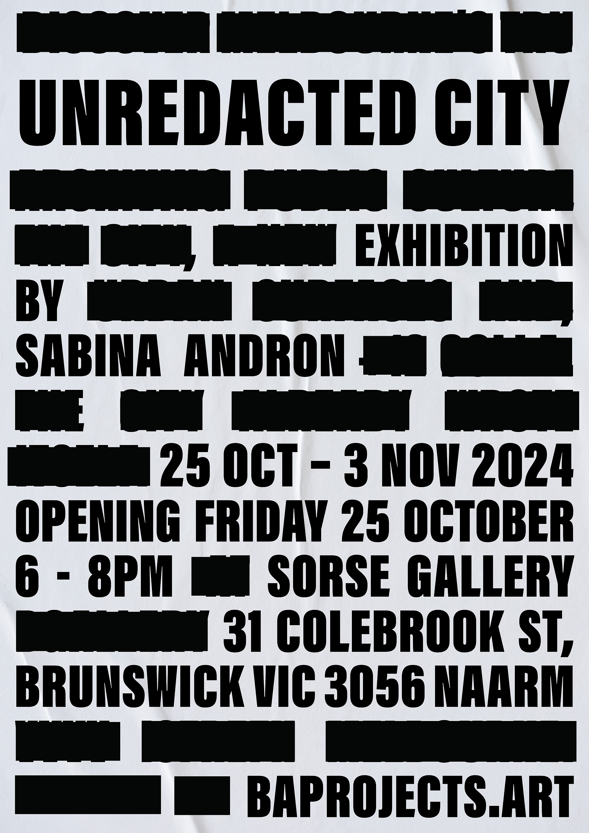 Black Art Projects UNREDACTED CITY